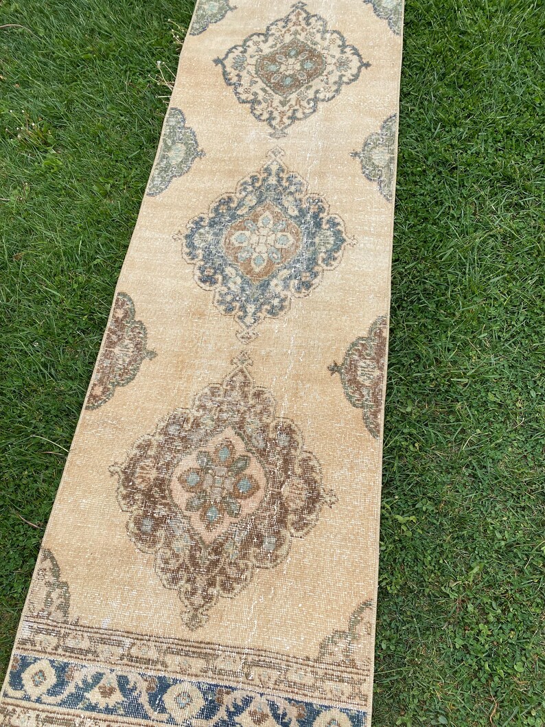 Vintage Stair Runner Extra Long Runner Rug Oushak 25 Ft Etsy