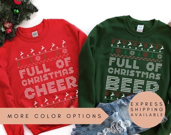 Funny Matching Couples Ugly Christmas Sweaters,Mom Dad Gifts,His and Hers Couple Sweatshirts, Family Matching Sweaters,Funny Holiday Outfits