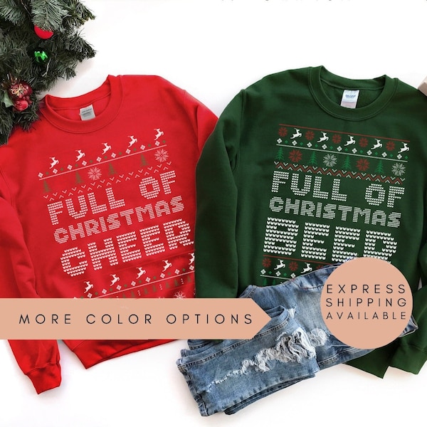 Funny Matching Couples Ugly Christmas Sweaters,Mom Dad Gifts,His and Hers Couple Sweatshirts, Family Matching Sweaters,Funny Holiday Outfits