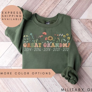 Personalized Great Grandma Sweatshirt, Personalized Great Grandma Gifts, Great Grandma Pregnancy Announcement, Custom Great Grandma Gift