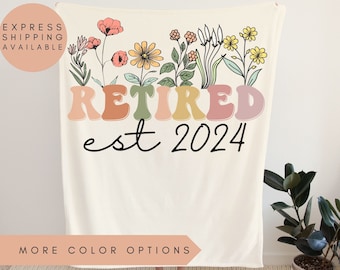 Personalized Retired 2024 Blanket,Retirement Gifts For Women,Retirement Blanket,Gift for Retired Women,Retired Teacher,Grandma Grandpa Gift