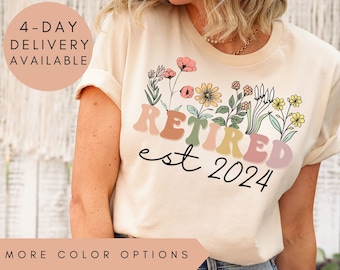 Personalized Retired 2024 Shirt,Retirement Gifts For Women,Retirement Party Tee,Gift for Retired Women,Retired Teacher,Grandma Grandpa Gift