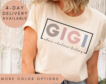Gigi Shirt With Grandkids Names,Gigi Gifts,Personalized Gigi Shirt,Grandkids Names Shirt,Custom Grandma Shirt,Gigi Mothers Day Gift For Gigi
