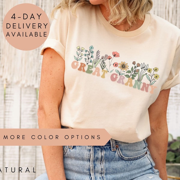 Great Granny Shirt, Great Granny Wildflowers Shirt, Great Granny TShirt, Gift For Great Granny, Mother's Day Gift For Great Granny Gifts