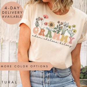 Grammy Shirt With Grandkids Names,Personalized Grammy Wildflowers Shirt,Grandkids Names Shirt,Custom Grammy Shirt,Mothers Day Grammy Gift