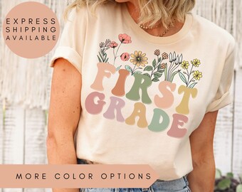 Wildflower First Grade Teacher Shirt,1st Grade Teacher Shirt,First Grade Shirts, 1st Grade TShirt,Teacher Team T-Shirt,Elementary School Tee