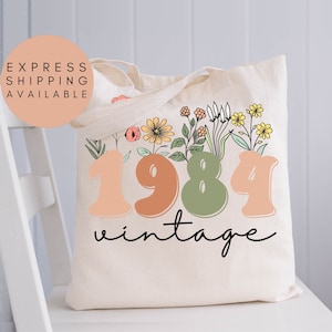 40th Birthday Tote Bag, Vintage 1984 Tote Bag, 40th Birthday Gifts For Women, 40th Birthday Gift For Men, 40th Birthday Friend,40th Birthday