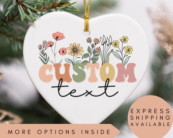 Custom Wildflower Ornament, Custom Ornament, Personalized Ornament, Custom Christmas Ornament, Custom Family Ornament,Make Your Own Ornament