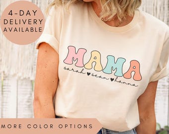 Custom Mama Shirt, Personalized mama tshirt, Cute Mama Tee, Mama T-Shirt, Custom Mama Top, Mother's Day Shirt, Gift For Mom, Mama Gift Tee