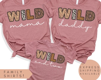 Wild Mama, Two Wild Birthday Shirt, 2nd Birthday Shirt, Family Two Wild Shirt,Matching Two Wild Shirts,Two Wild Tshirt,Matching Leopard Tees