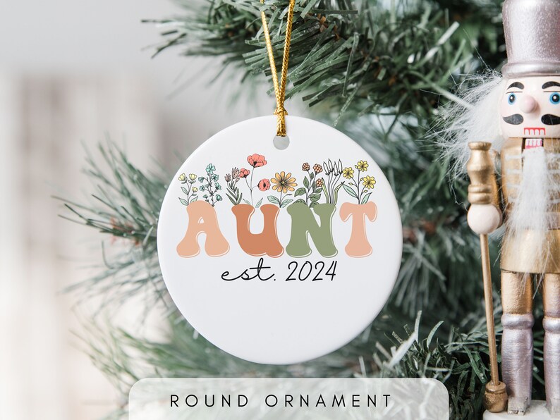 Personalized Wildflowers Aunt Christmas Ornament for New Aunt Ornament ...