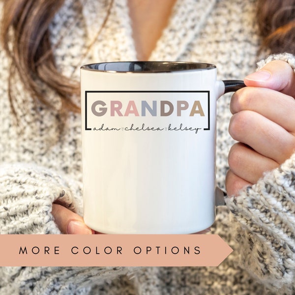 Grandpa Mug With Grandkids Names, Personalized Grandpa Mug,Grandkids Names Mug,Custom Grandpa Coffee Mug,Father's Day Gift for Grandpa Gifts