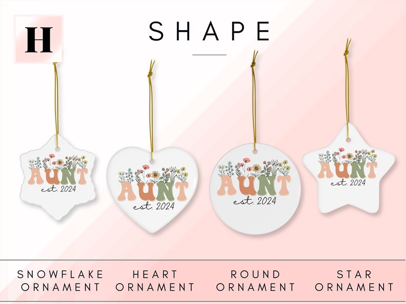 Personalized Wildflowers Aunt Christmas Ornament for New Aunt Ornament ...