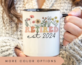 Personalized Retired 2024 Mug,Retirement Gifts For Women,Retirement Party Mug,Gift for Retired Women,Retired Teacher,Grandma Grandpa Gift