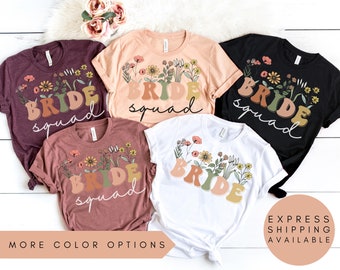 Wildflower Bride Shirt, Floral Bachelorette Shirt, Bride Squad Shirt , Bride Gift, Bridal Gift, Wedding Gift, Wife Shirt, Bridesmaid Shirt