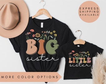 Big Sister Wildflower Shirt, Big Sister Little Sister Shirt, Valentines Day Shirt, Mother's Day Gift, Mother's shirt, Matching Family Shirts