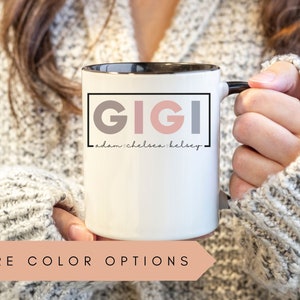 Gigi Mug With Grandkids Names, Personalized Gigi Mug, Grandkids Names Mug, Custom Grandma Coffee Mug, Mother&#39;s Day Gift, Gigi Gift