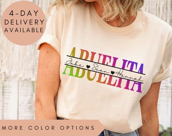 Colorful Grandma Shirt, Abuelita T-Shirt, Rainbow Tee, Abuelita Top, Abuelita Gift, Grandma Shirt, Rainbow Family Tshirt, Grandmother Tshirt