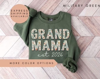Grandmama Sweatshirt, Custom Grandma Sweatshirt, Grandma Est, Grandmama Crewneck, Grandmama Gift, Grandma Gifts, Grandmama Sweater