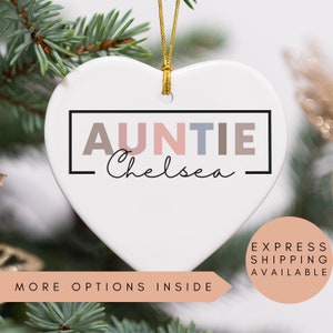 Personalized Auntie Ornament for Aunt Christmas Ornament With Name, Custom Gift for Aunt Pregnancy Announcement to Aunt Christmas Gift
