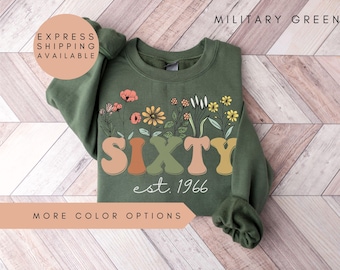 60th Birthday Sweatshirt, Vintage 1966 Sweatshirt, 60th Birthday Gifts For Women, 1966 Hoodie, 60th Birthday Friend, 60th Birthday Gift