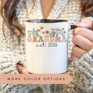 Grandma Mug, Personalized Grandma Wildflowers Mug, Grandma Est 2026,Pregnancy Announcement,New Grandma Mug,Grandma Gifts,Future Grandma gift