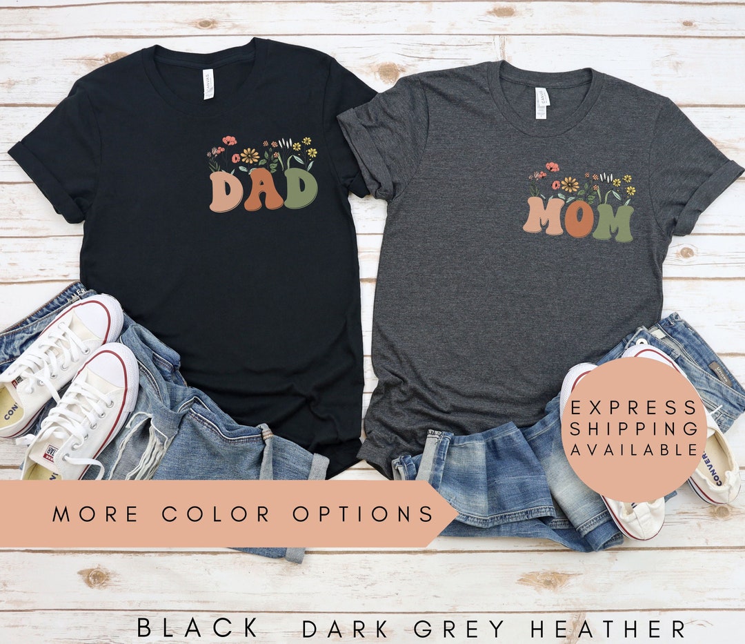 Mom and Dad Shirts, Wildflower Mom and Dad Tees,mom Pocket Tee,dad ...