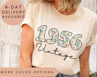 Floral 1956 Vintage 1956 Shirt, 1956 Birthday Gift Tee, 1956 Retro T-Shirt, 1956 Tee, Vintage 1956 Top, 66th Birthday Shirt, 1956 Shirt