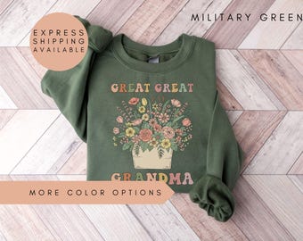 Floral Great Great Grandma Shirt, Great Great Grandma T-Shirt, Grandma Flower Top, Gift For Great Great Grandma, Grandma Appreciation Shirt