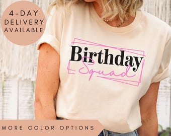 Birthday Squad Shirt, Girly Birthday Tee, Girly Birthday Top, Birthday Girl Tshirt, Cute Birthday Shirt, Girly Tee For Birthday, Girly Gifts