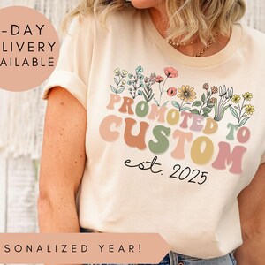 Grandma Shirt,Personalized Grandma Wildflowers Shirt,Grandma Est 2025,Pregnancy Announcement,Custom Nana Shirt,Mothers Day Gift,Grandma Gift