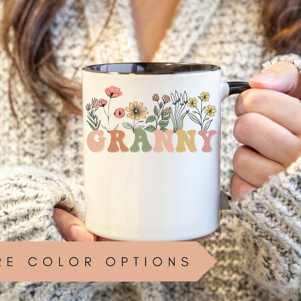 Granny Mug, Granny Wildflowers Mug, Granny Mug, Granny Coffee Mug,Gift For Granny,Gift For Granny Gifts,Granny Cup,Pregnancy Announcement