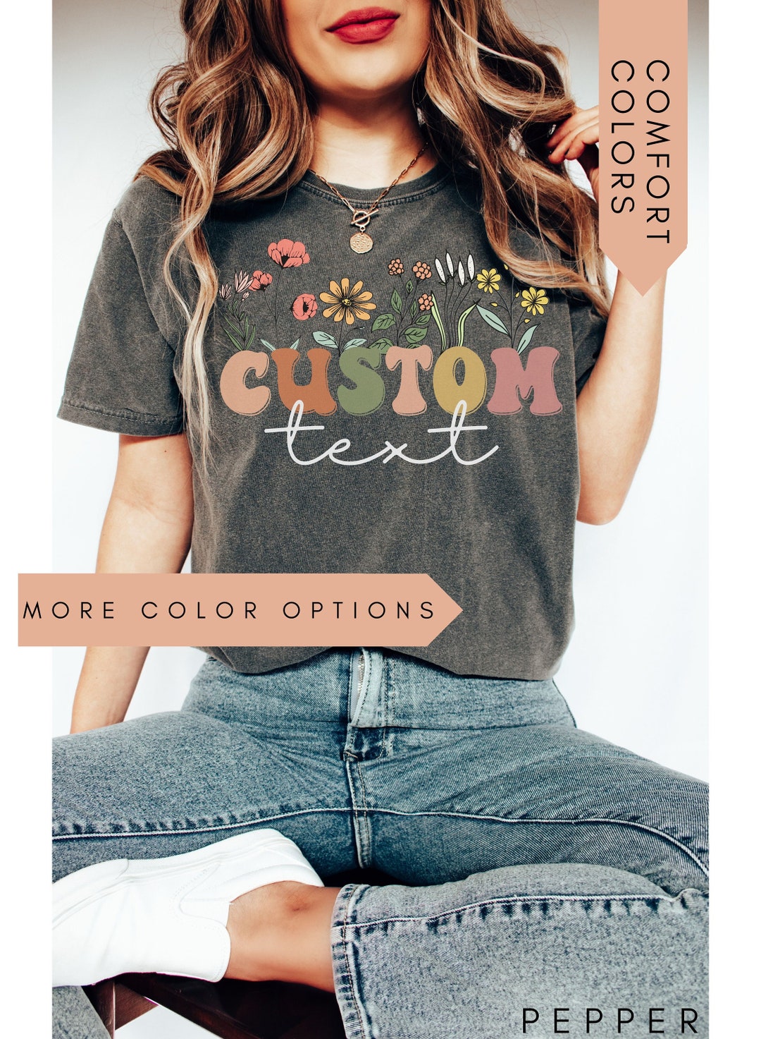 Custom Wildflower Shirt, Custom Comfort Colors T-shirt, Personalized T ...
