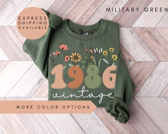 40th Birthday Sweatshirt, Vintage 1986 Sweatshirt, 40th Birthday Gifts For Women, 1986 Hoodie, 40th Birthday Friend, 40th Birthday Gift