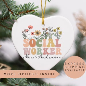 Custom Social Worker Christmas Ornament, Social Worker Ornament,Social Worker Ornament for Women,School Social Worker,Gift For Social Worker
