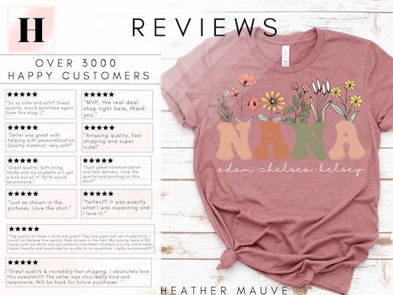 Nana Shirt With Grandkids Names, Personalized Nana Wildflowers