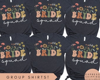 Wildflower Bride Shirt, Floral Bachelorette Shirt, Bride Squad Shirt , Bride Gift, Bridal Gift, Wedding Gift, Wife Shirt, Bridesmaid Shirt