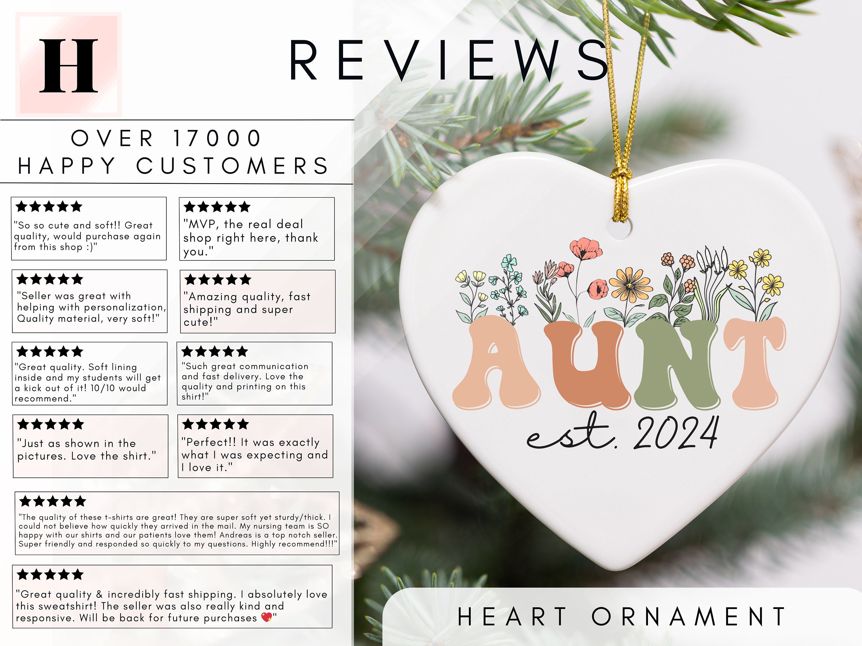 Personalized Wildflowers Aunt Christmas Ornament for New Aunt Ornament ...