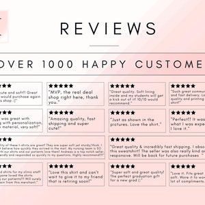 May include: A collage of customer reviews for a product, featuring five-star ratings and positive comments. The reviews highlight the quality, softness, and fast shipping of the product. The text "Over 1000 Happy Customers" is displayed at the top of the image.