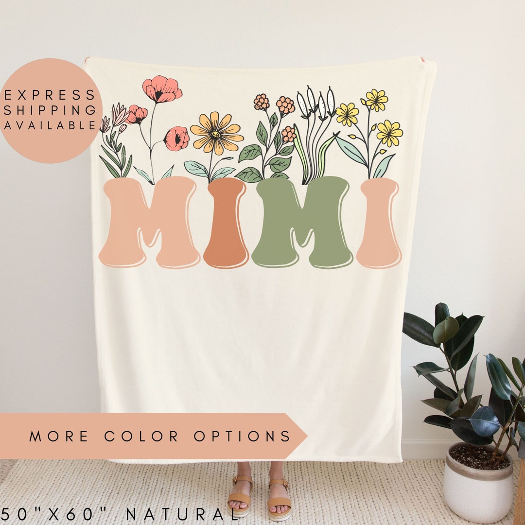 Mimi Blanket, Mimi Wildflowers Blanket, Mimi Blankets, Gift for Mimi