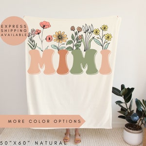 Mimi Blanket, Mimi Wildflowers Blanket, Mimi Blankets, Gift For Mimi, Mothers Day Gift For Mimi,Grandma Blanket,Mimi Gifts,Mimi Announcement