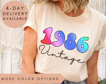 Retro 1986 Vintage 80S Shirt, 1986 Retro T-Shirt, 80S Vintage Tee, 80S Birthday Shirt, 80S Celebration Top, Vintage 1986 Gift Tshirt