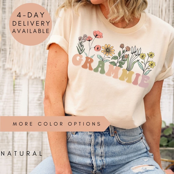Flower Grammie T-Shirt Grandma Christmas Birthday Gift Tee Flower Grammie T-Shirt Grandma Christmas Birthday Gift Tee