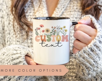 Custom Wildflower Mug, Custom Mug, Personalized Mug, Personalized Coffee Mug,Custom Family Mug, Make Your Own Mug, Custom Coffee Mug