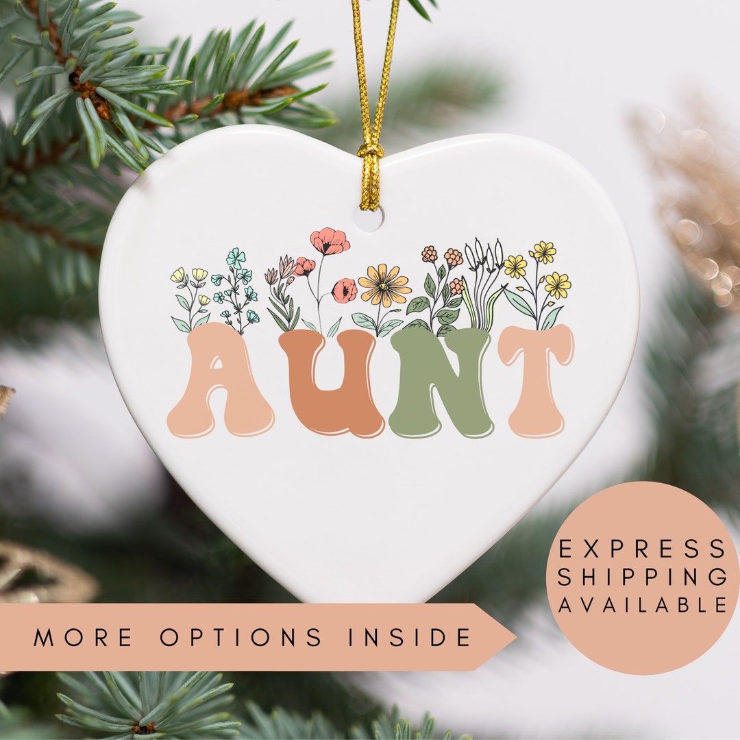 Wildflowers Aunt Ornament for Aunt Christmas Ornament, Custom Gift for ...