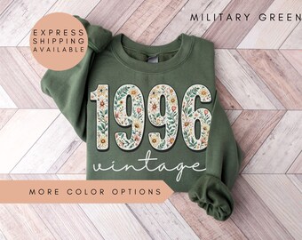 30th Birthday Sweatshirt, Vintage 1996 Sweatshirt, 30th Birthday Gifts For Women, 1996 Hoodie, 30th Birthday Friend, 30th Birthday Gift