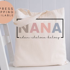 Nana Tote Bag With Grandkids Names, Nana Gifts, Personalized Nana Tote Bag, Grandkids Names Tote,Custom Nana Tote Bag,Mother&#39;s Day Nana Gift