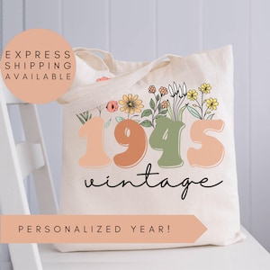 80th Birthday Tote Bag, Vintage 1945 Tote Bag, 80th Birthday Gifts For Women, 80th Birthday Gift For Men, 80th Birthday Friend,80th Birthday