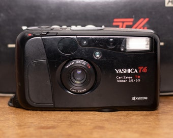 Boxed Yashica T4 - Kyocera Slim T - Point and Shoot - analog camera - very good condition - vintage