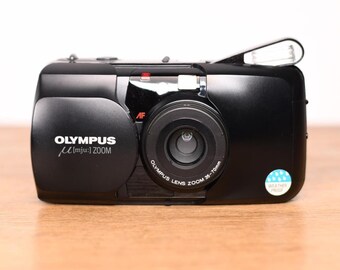 Appareil Photo Compact Vintage OLYMPUS MJU ZOOM 105 Noir - 35mm Autofocus - Occasion En état De Marche